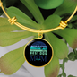 Best Dog Mom Ever Blue Green Bracelet Stainless Steel or 18k Gold Circle Bangle-Express Your Love Gifts
