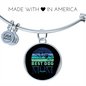 Best Dog Mom Ever Blue Green Bracelet Stainless Steel or 18k Gold Circle Bangle-Express Your Love Gifts