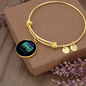 Best Dog Mom Ever Blue Green Bracelet Stainless Steel or 18k Gold Circle Bangle-Express Your Love Gifts