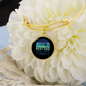 Best Dog Mom Ever Blue Green Bracelet Stainless Steel or 18k Gold Circle Bangle-Express Your Love Gifts