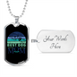 Best Dog Mom Ever Blue Green Necklace Stainless Steel or 18k Gold Dog Tag 24" Chain-Express Your Love Gifts