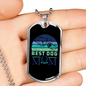 Best Dog Mom Ever Blue Green Necklace Stainless Steel or 18k Gold Dog Tag 24" Chain-Express Your Love Gifts