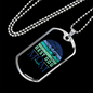 Best Dog Mom Ever Blue Green Necklace Stainless Steel or 18k Gold Dog Tag 24" Chain-Express Your Love Gifts