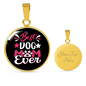Best Dog Mom Ever Circle Necklace Stainless Steel or 18k Gold 18-22"-Express Your Love Gifts