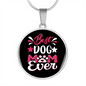 Best Dog Mom Ever Circle Necklace Stainless Steel or 18k Gold 18-22"-Express Your Love Gifts