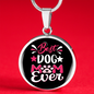 Best Dog Mom Ever Circle Necklace Stainless Steel or 18k Gold 18-22"-Express Your Love Gifts