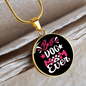Best Dog Mom Ever Circle Necklace Stainless Steel or 18k Gold 18-22"-Express Your Love Gifts
