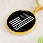 Best Dog Mom Ever Flag Circle Necklace Stainless Steel or 18k Gold 18-22"-Express Your Love Gifts