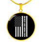 Best Dog Mom Ever Flag Circle Necklace Stainless Steel or 18k Gold 18-22"-Express Your Love Gifts