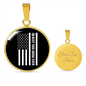 Best Dog Mom Ever Flag Circle Necklace Stainless Steel or 18k Gold 18-22"-Express Your Love Gifts