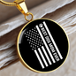 Best Dog Mom Ever Flag Circle Necklace Stainless Steel or 18k Gold 18-22"-Express Your Love Gifts