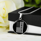 Best Dog Mom Ever Flag Circle Necklace Stainless Steel or 18k Gold 18-22"-Express Your Love Gifts