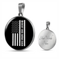 Best Dog Mom Ever Flag Circle Necklace Stainless Steel or 18k Gold 18-22"-Express Your Love Gifts