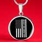 Best Dog Mom Ever Flag Circle Necklace Stainless Steel or 18k Gold 18-22"-Express Your Love Gifts