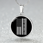Best Dog Mom Ever Flag Circle Necklace Stainless Steel or 18k Gold 18-22"-Express Your Love Gifts