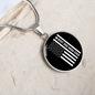 Best Dog Mom Ever Flag Circle Necklace Stainless Steel or 18k Gold 18-22"-Express Your Love Gifts