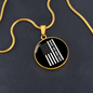 Best Dog Mom Ever Flag Circle Necklace Stainless Steel or 18k Gold 18-22"-Express Your Love Gifts