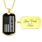 Best Dog Mom Ever Flag Necklace Stainless Steel or 18k Gold Dog Tag 24" Chain-Express Your Love Gifts