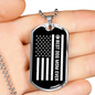 Best Dog Mom Ever Flag Necklace Stainless Steel or 18k Gold Dog Tag 24" Chain-Express Your Love Gifts