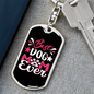 Best Dog Mom Ever Keychain Stainless Steel or 18k Gold Dog Tag Keyring-Express Your Love Gifts