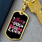 Best Dog Mom Ever Keychain Stainless Steel or 18k Gold Dog Tag Keyring-Express Your Love Gifts