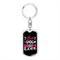 Best Dog Mom Ever Keychain Stainless Steel or 18k Gold Dog Tag Keyring-Express Your Love Gifts