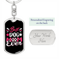 Best Dog Mom Ever Keychain Stainless Steel or 18k Gold Dog Tag Keyring-Express Your Love Gifts