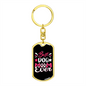 Best Dog Mom Ever Keychain Stainless Steel or 18k Gold Dog Tag Keyring-Express Your Love Gifts