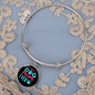 Best Dog Mom Ever Pink Blue Bracelet Stainless Steel or 18k Gold Circle Bangle-Express Your Love Gifts