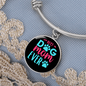 Best Dog Mom Ever Pink Blue Bracelet Stainless Steel or 18k Gold Circle Bangle-Express Your Love Gifts