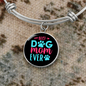 Best Dog Mom Ever Pink Blue Bracelet Stainless Steel or 18k Gold Circle Bangle-Express Your Love Gifts
