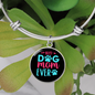 Best Dog Mom Ever Pink Blue Bracelet Stainless Steel or 18k Gold Circle Bangle-Express Your Love Gifts