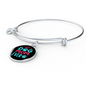 Best Dog Mom Ever Pink Blue Bracelet Stainless Steel or 18k Gold Circle Bangle-Express Your Love Gifts