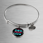 Best Dog Mom Ever Pink Blue Bracelet Stainless Steel or 18k Gold Circle Bangle-Express Your Love Gifts