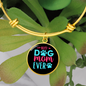 Best Dog Mom Ever Pink Blue Bracelet Stainless Steel or 18k Gold Circle Bangle-Express Your Love Gifts