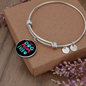 Best Dog Mom Ever Pink Blue Bracelet Stainless Steel or 18k Gold Circle Bangle-Express Your Love Gifts