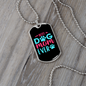 Best Dog Mom Ever Pink Blue Necklace Stainless Steel or 18k Gold Dog Tag 24" Chain-Express Your Love Gifts
