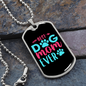Best Dog Mom Ever Pink Blue Necklace Stainless Steel or 18k Gold Dog Tag 24" Chain-Express Your Love Gifts