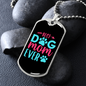 Best Dog Mom Ever Pink Blue Necklace Stainless Steel or 18k Gold Dog Tag 24" Chain-Express Your Love Gifts
