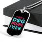 Best Dog Mom Ever Pink Blue Necklace Stainless Steel or 18k Gold Dog Tag 24" Chain-Express Your Love Gifts