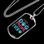 Best Dog Mom Ever Pink Blue Necklace Stainless Steel or 18k Gold Dog Tag 24" Chain-Express Your Love Gifts