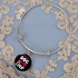 Best Dog Mom Ever Pink White Bracelet Stainless Steel or 18k Gold Circle Bangle-Express Your Love Gifts