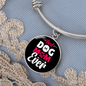 Best Dog Mom Ever Pink White Bracelet Stainless Steel or 18k Gold Circle Bangle-Express Your Love Gifts