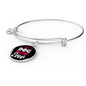 Best Dog Mom Ever Pink White Bracelet Stainless Steel or 18k Gold Circle Bangle-Express Your Love Gifts