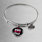 Best Dog Mom Ever Pink White Bracelet Stainless Steel or 18k Gold Circle Bangle-Express Your Love Gifts