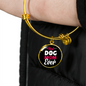 Best Dog Mom Ever Pink White Bracelet Stainless Steel or 18k Gold Circle Bangle-Express Your Love Gifts