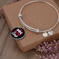 Best Dog Mom Ever Pink White Bracelet Stainless Steel or 18k Gold Circle Bangle-Express Your Love Gifts