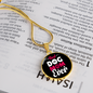 Best Dog Mom Ever Pink White Circle Necklace Stainless Steel or 18k Gold 18-22"-Express Your Love Gifts