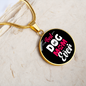 Best Dog Mom Ever Pink White Circle Necklace Stainless Steel or 18k Gold 18-22"-Express Your Love Gifts