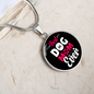 Best Dog Mom Ever Pink White Circle Necklace Stainless Steel or 18k Gold 18-22"-Express Your Love Gifts